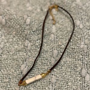 Corded Marble Bar Necklace.